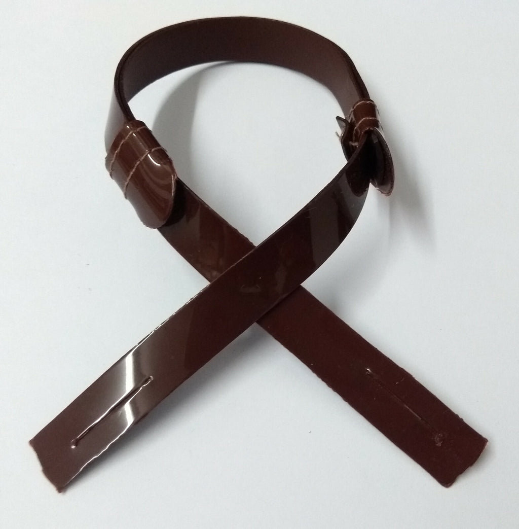 Genuine Issue Hi Sheen Brown 3/8" Dress Hat Adjustable Chinstrap X2 CS6
