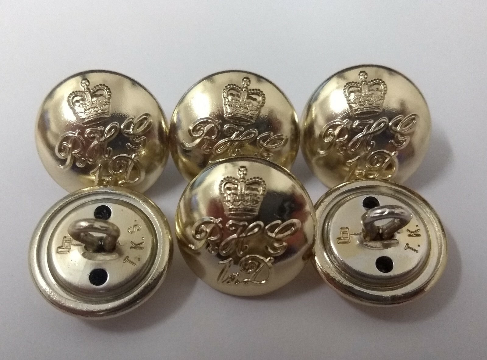 Genuine British Army Blues & Royals RHG 1st D Guards Dress Buttons 30L