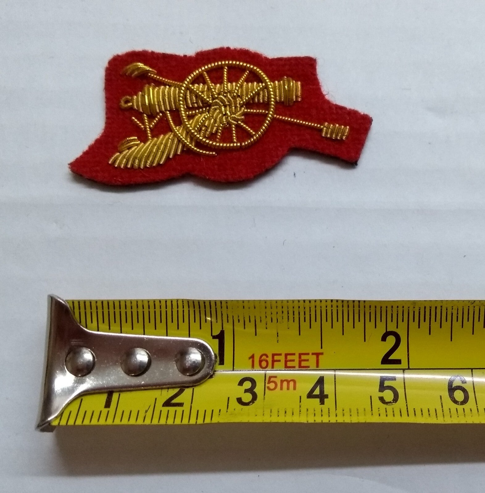 Mess Kit Badge R A Artillery British Army Red Felt Hand Embroidered Arm Patch