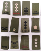 Olive Drab Green Rank Slides Various Ranks Regiments Services - Used