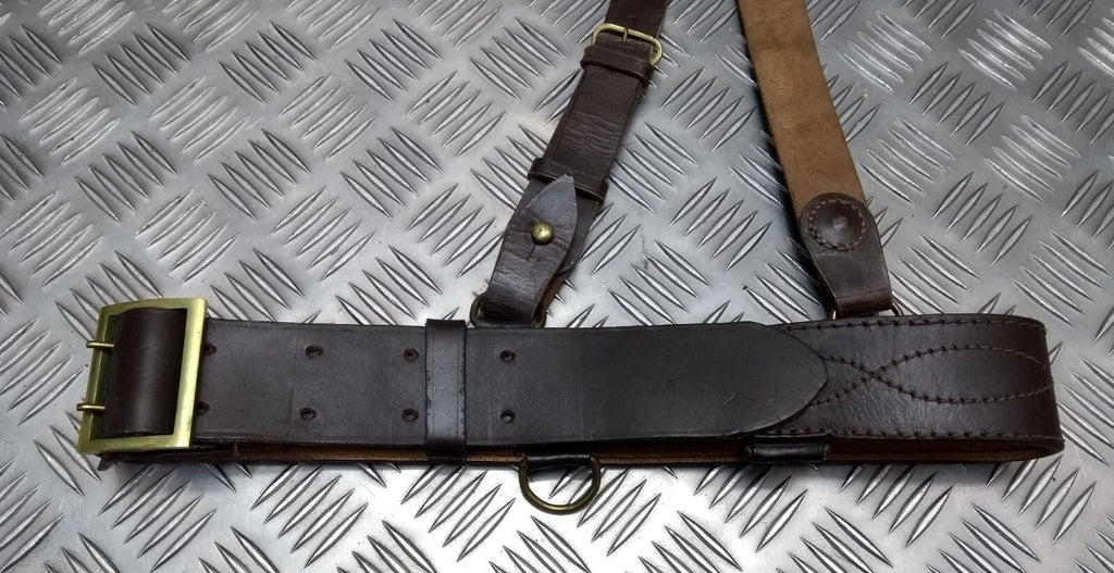 Vintage Sam Browne issue Leather Belt and Cross Over Strap