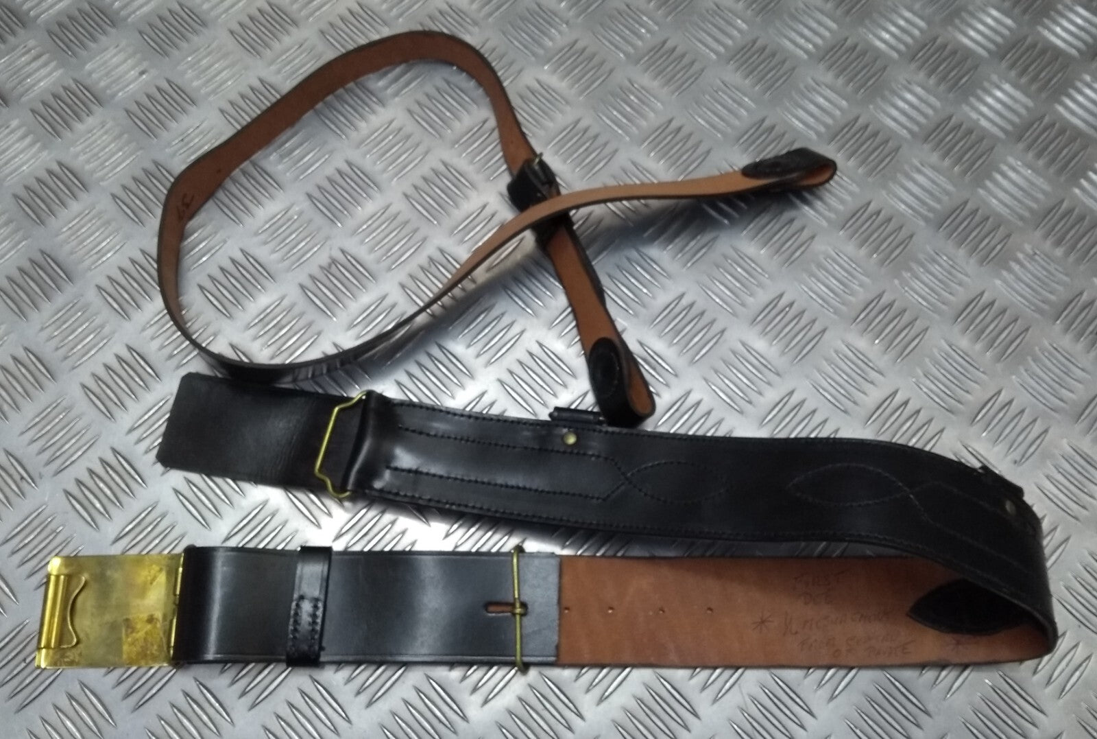 Leather Sam Browne Belt & Cross Straps With Plate Buckle Hobson & Sons Sample