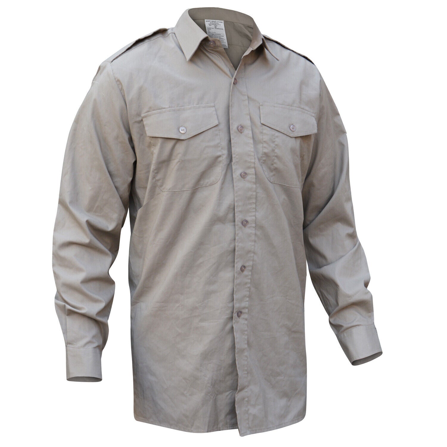 Stone Army Shirt Long or Short Sleeve British Army With Rank Insignia Present