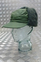 Genuine Swedish Army Green Cold Weather / Dog / Trapper Hat 58cm - NEW