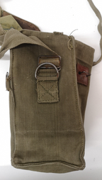 Vintage Belgian Army Canvas Shoulder Satchel Bag Gas Mask Heavy Duty Webbing