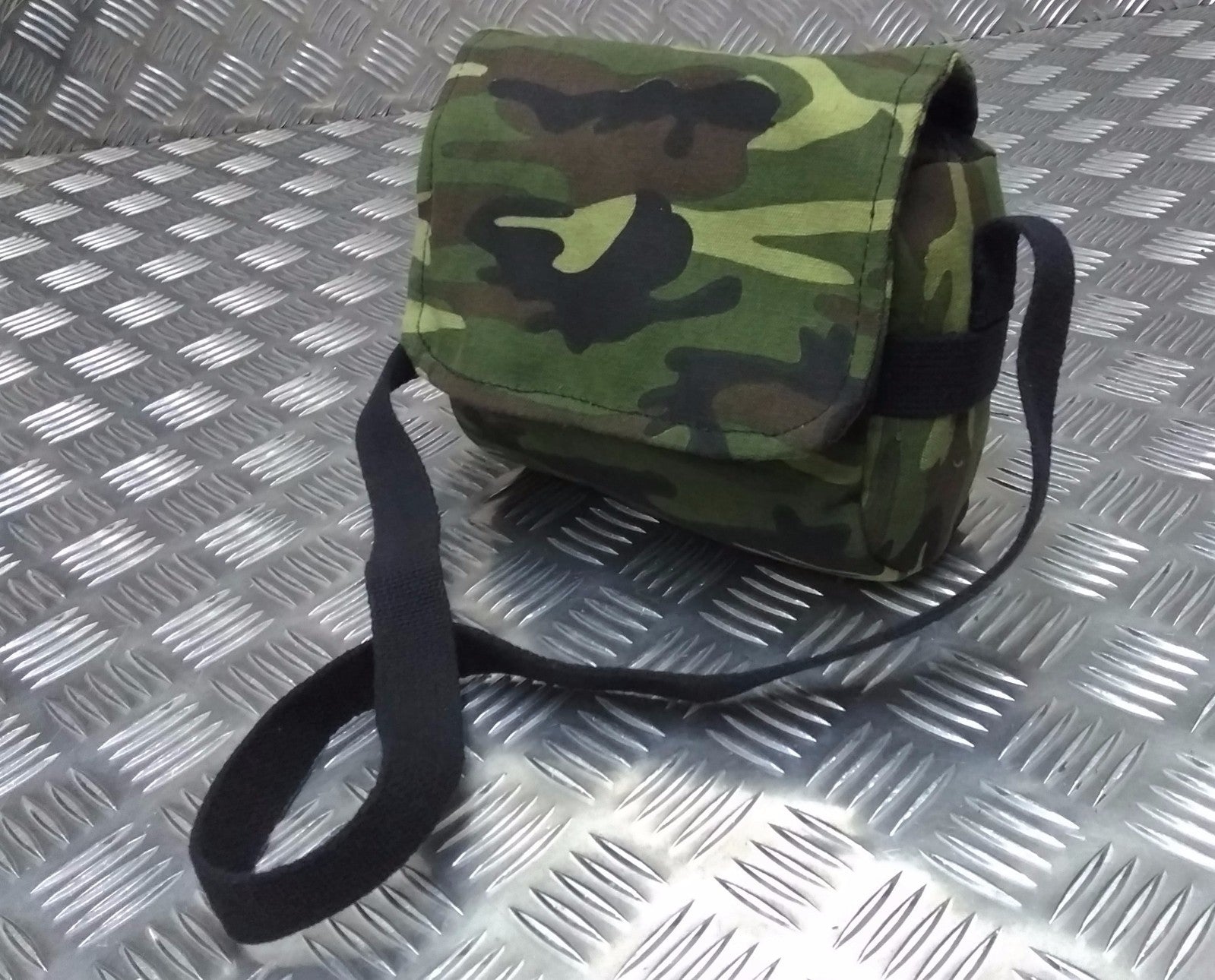 Military Style Mini Canvas Shoulder Bag Small Effects Military Camo Stripe - NEW