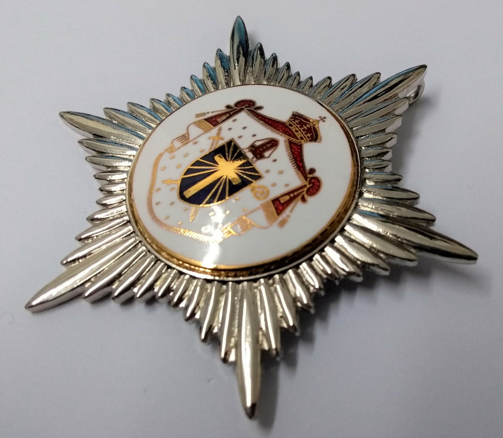 Genuine British Made Chrome Plated Star Badge With Decorative Insignia