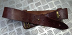 Vintage Sam Browne Belt Brown Leather Belt Set And Cross Over Strap Complete