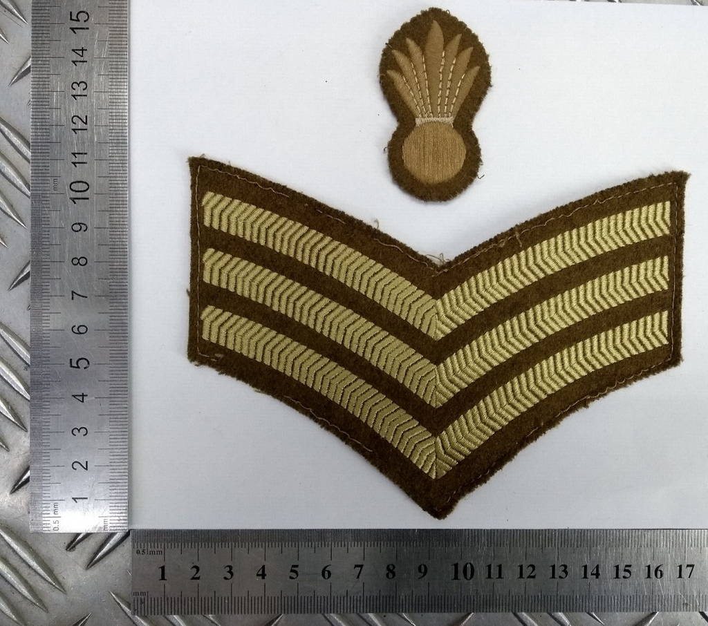 Grenadier Guards Sergeant Chevron & Grenade Patch Genuine British Army