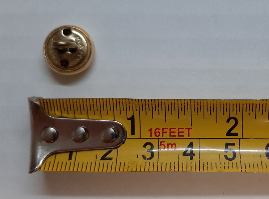 Insignia Hat Buttons Small Gold Coloured Ring Back Hand Torch & Laurel Leaves