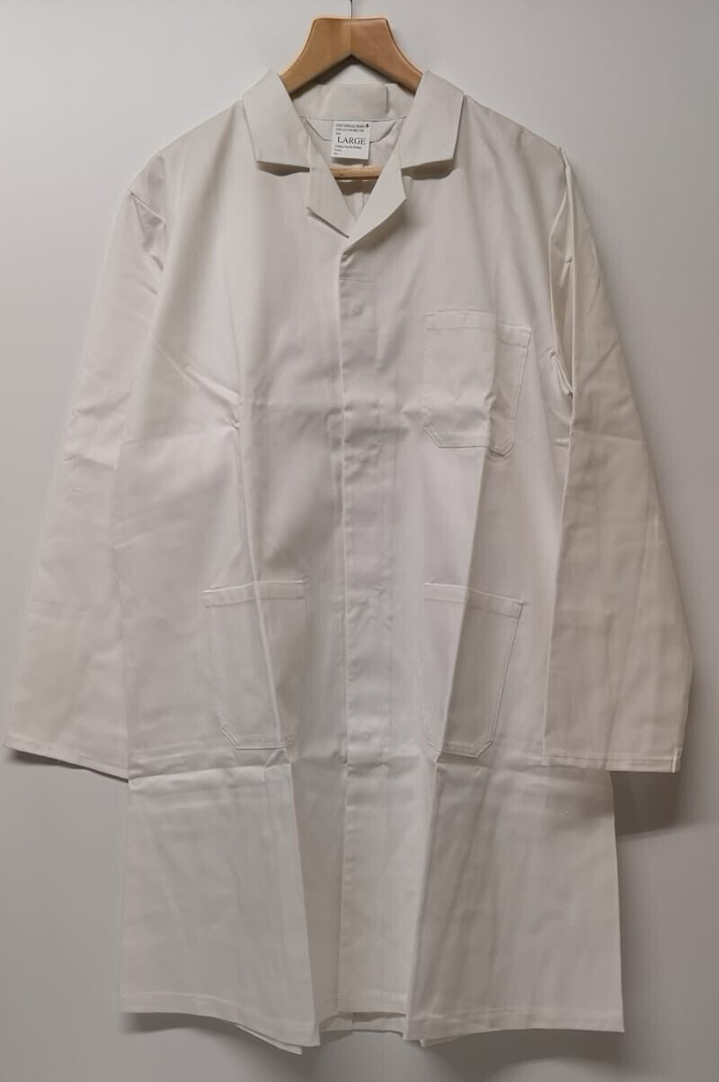 White Coat Overall General Purpose Unisex Genuine British Issue Size Large