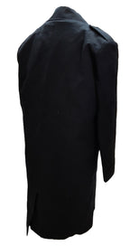 Black Vintage Raincoat British Double Breasted Removable Liner 108cm