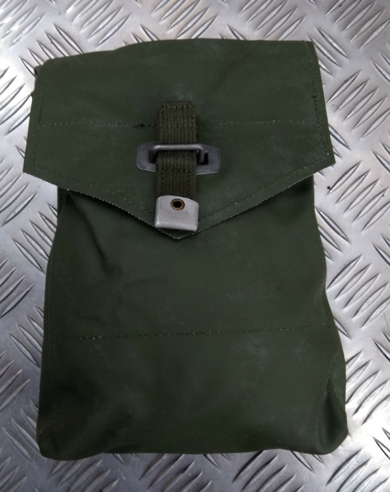Genuine Vintage Swedish Green Vinyl PVC Side Utility Ammo Pouch