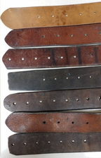 Swedish Army Unique Vintage Brown Leather Trouser Belt - All Sizes Lot2