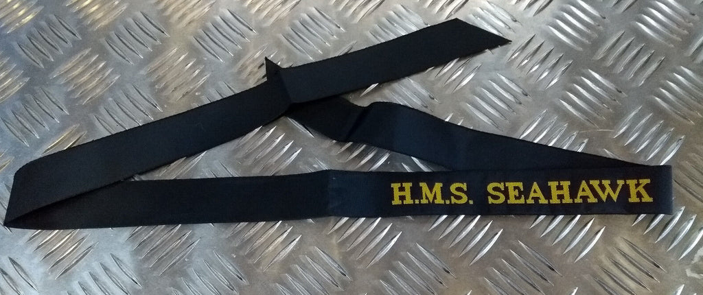 British Navy H.M.S HMS Cap Tally Ribbons for Pork Pie Style Hat - NEW