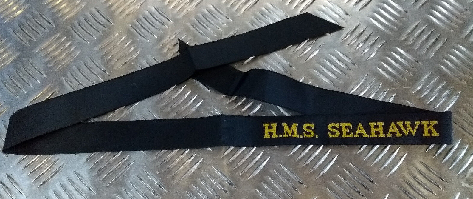 British Navy H.M.S HMS Cap Tally Ribbons for Pork Pie Style Hat - NEW