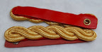 Shoulder Cords Gold 2 Ply with Red Back Straps British Made New