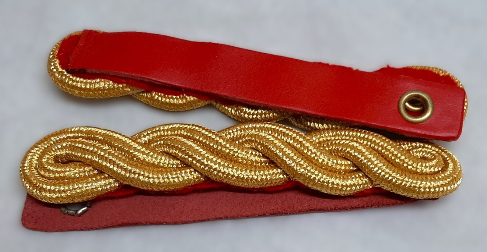 Shoulder Cords Gold 2 Ply with Red Back Straps British Made New
