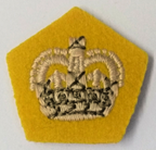 Genuine Vintage British ⅝" Khaki & White Crown on Yellow Felt NEW