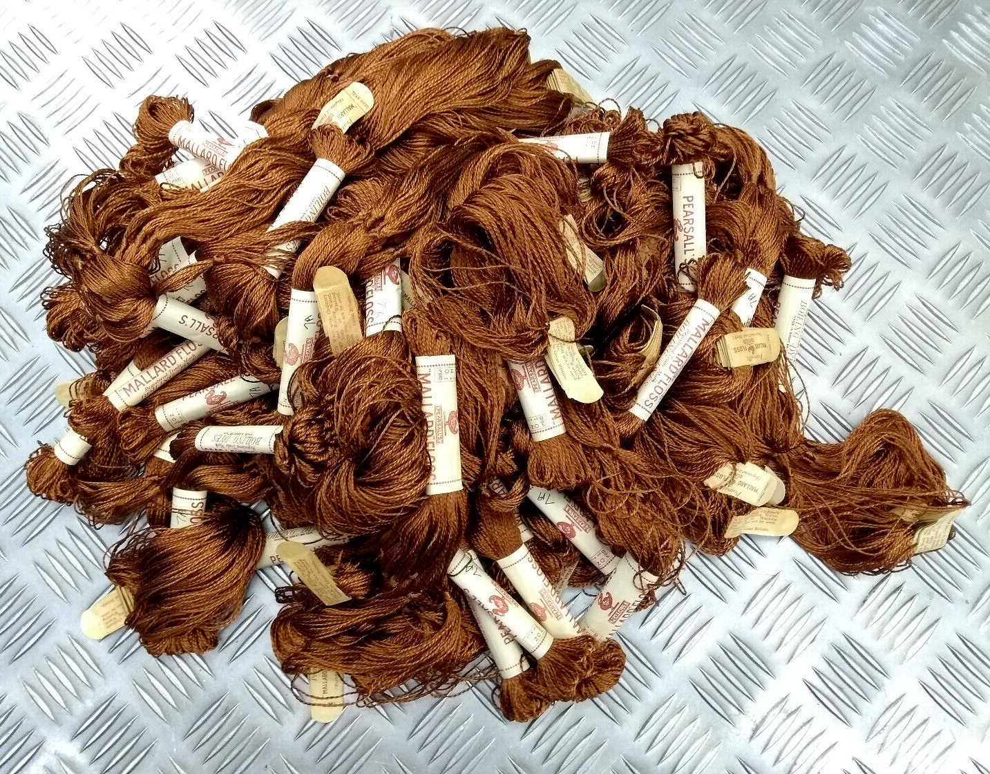 Vintage Mallard Floss Pure Silk Thread Boiling Dyes No7a Brown Pearsall's