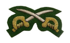 Mess Kit Badge PtI Cross Swords Green British Hand Embroidered Insignia Patch