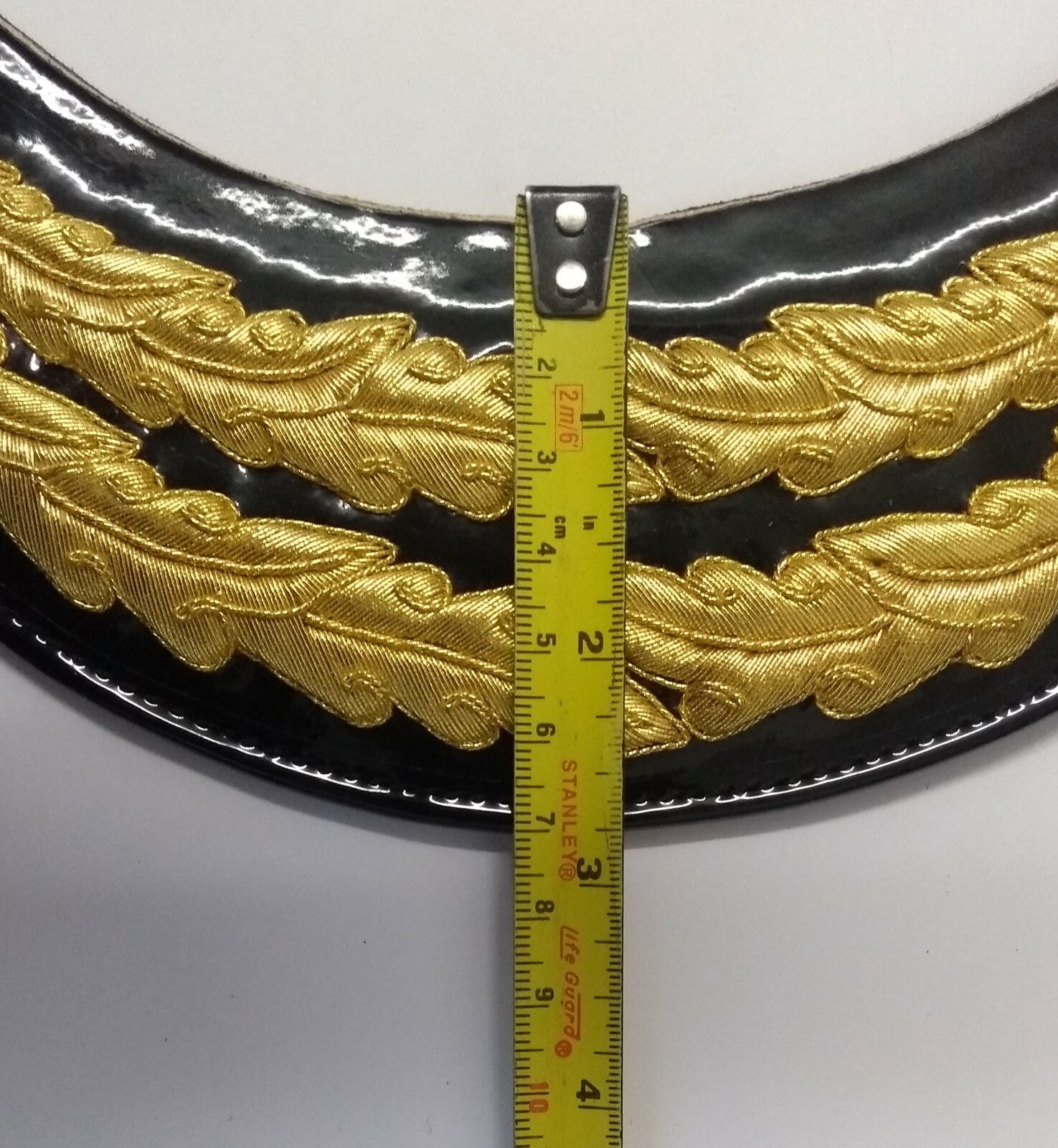 Genuine British Made 2 Row Officers "Scrambled Egg" Oak Leaf Dress Hat Peak