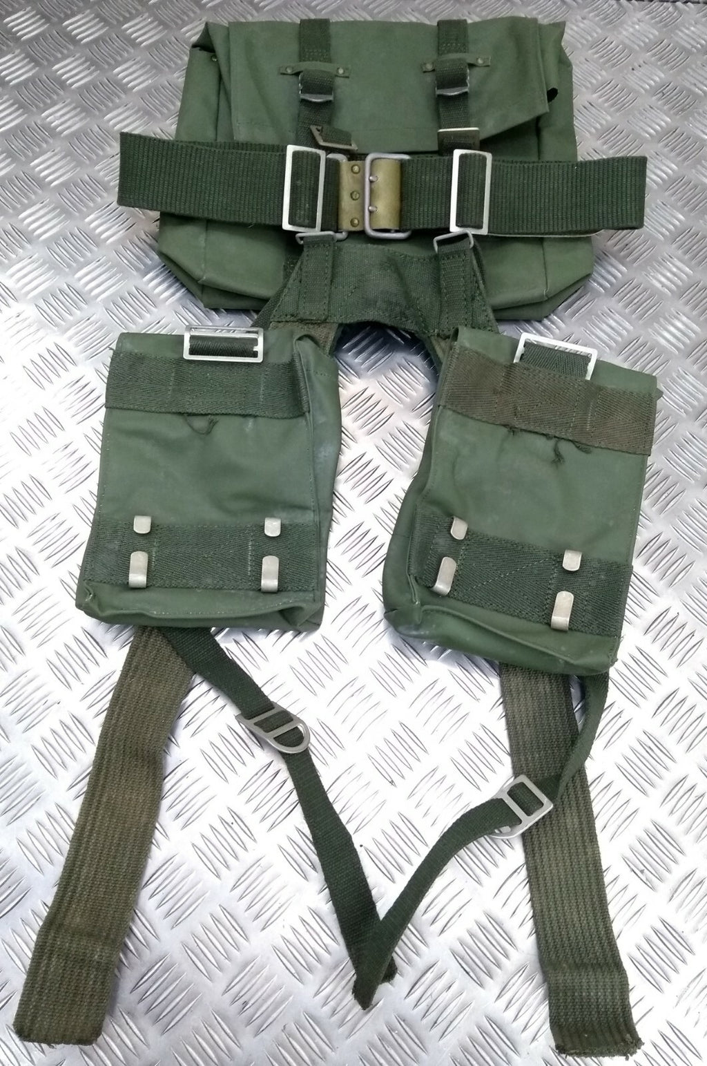 Vintage Army Issue Heavy-duty Backpack Belt Harness & Pouch Set Vinyl