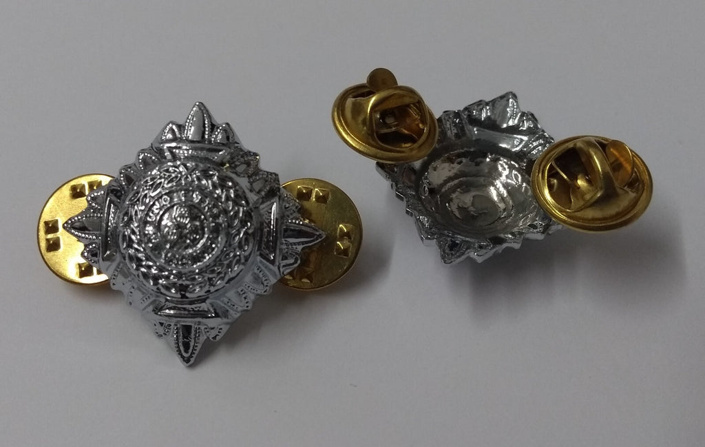 Chrome Pips 3/4" Silver Officer Rank Bath Stars Snap Pin Old Pattern X2