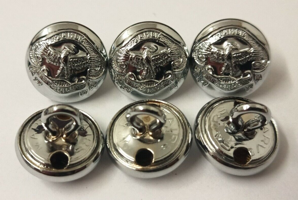 Genuine Zambian Issue Security Force Insignia Silver Buttons 13mm V742 X6
