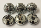 Genuine Zambian Issue Security Force Insignia Silver Buttons 13mm V742 X6