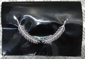 Officers Palmleaf Braid Uncut Cap Peak Silver on Black PVC British Made