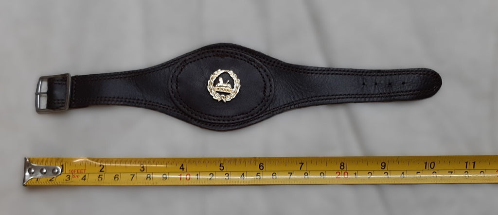 Rifles Egypt Wrist Strap British Army Gold Coloured Insignia Brown Leather Strap