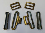 6 Piece WW2 British Issue 1937 Pattern Web Belt Buckle Set 37' Brass