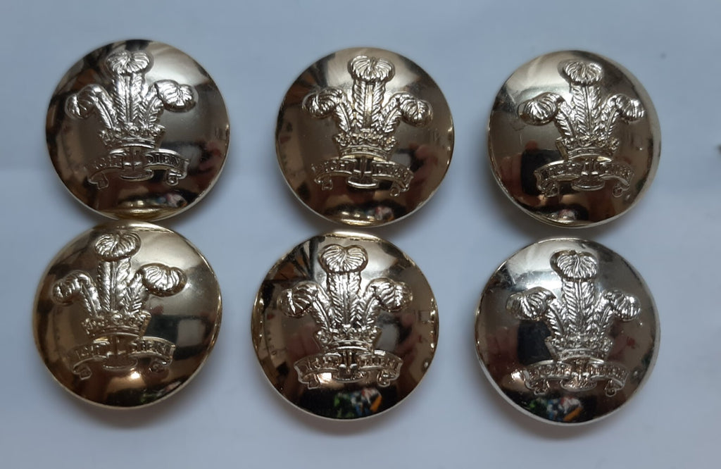 RRW Insignia Buttons British Army Ich Dien Royal Regiment of Wales 40L
