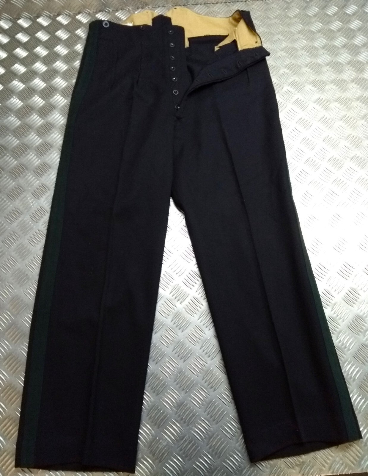 Vintage No1 Trousers British Army With Infantry / Rifles Green Stripes 1963 Pat