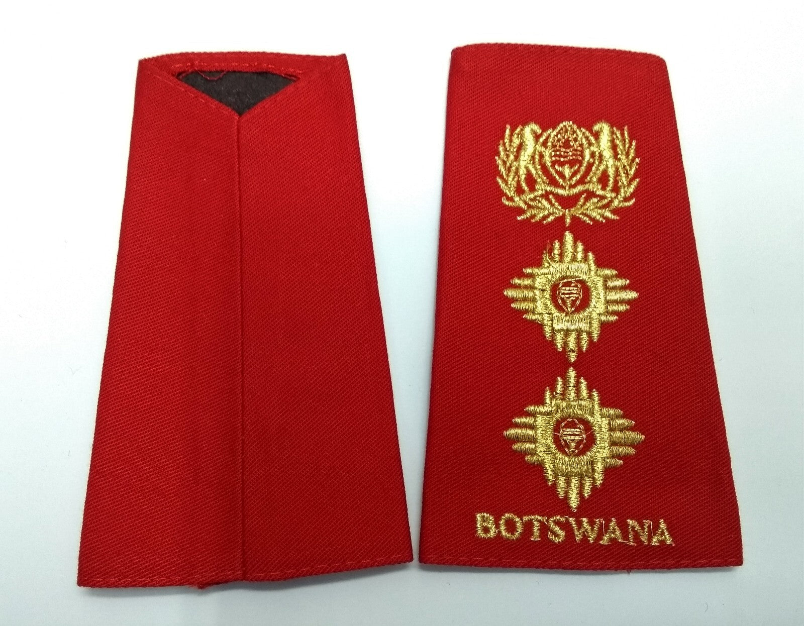BDF Colonel Rank Shoulder Slide With Gold Braided Insignia Botswana Epaulettes