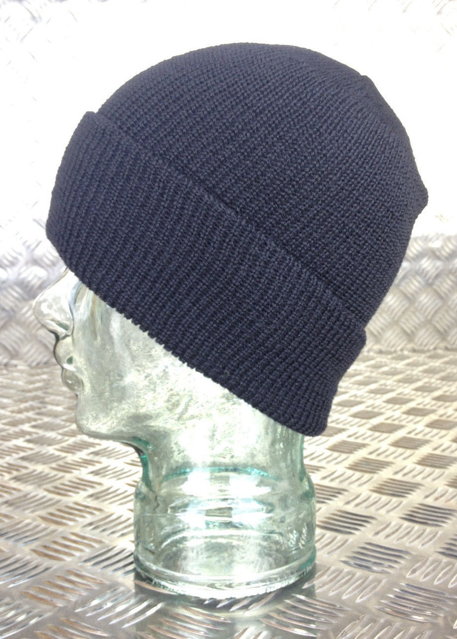 Genuine US Army Black Beanie Hat / Watch Cap 100% Wool - NEW