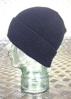 Genuine US Army Black Beanie Hat / Watch Cap 100% Wool - NEW