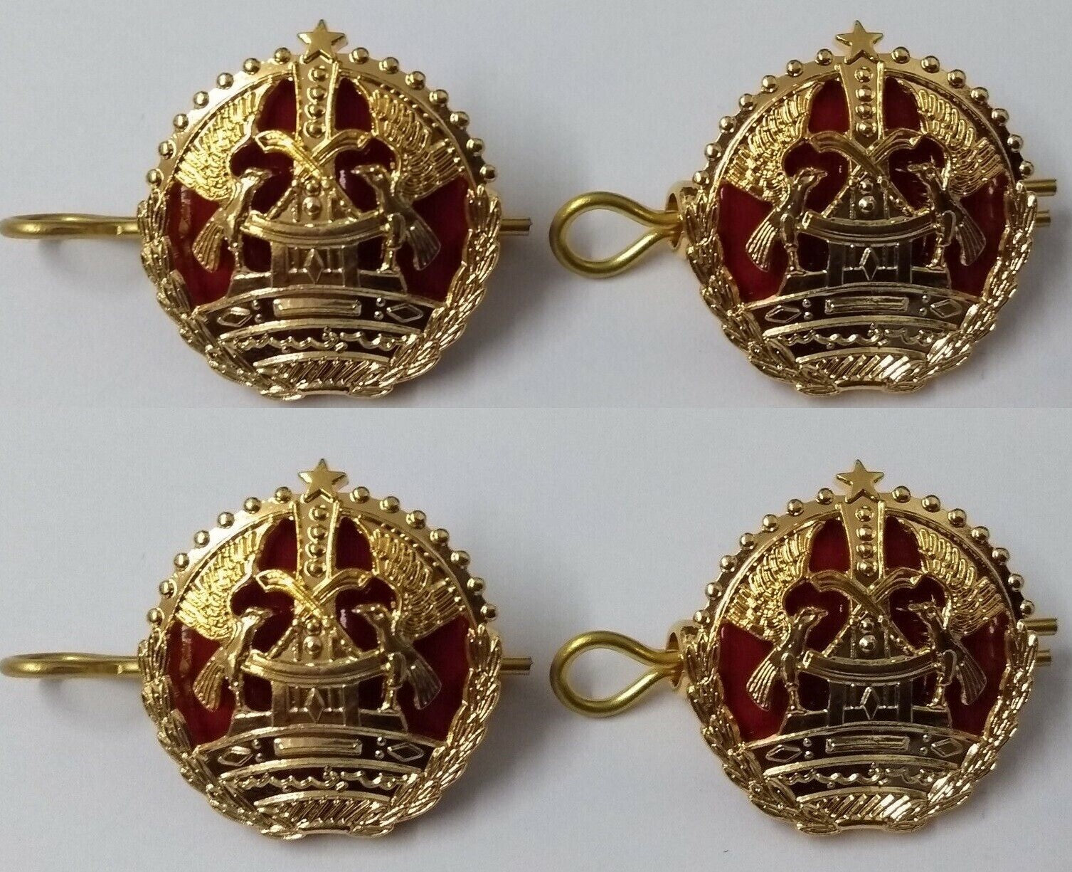 Officer Rank Badges Facing Birds Insignia Small Split Pin Rank Pips 2 Pairs