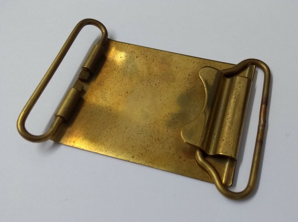 Vintage Brass Buckle Plate No Insignia British Issue Old Stock STD271