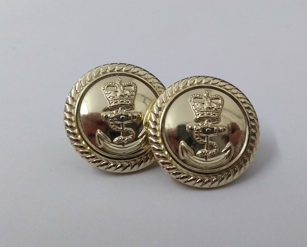 Genuine British Royal Navy RN Officers Mess Dress Buttons 18mm X2 NEW ASBT30