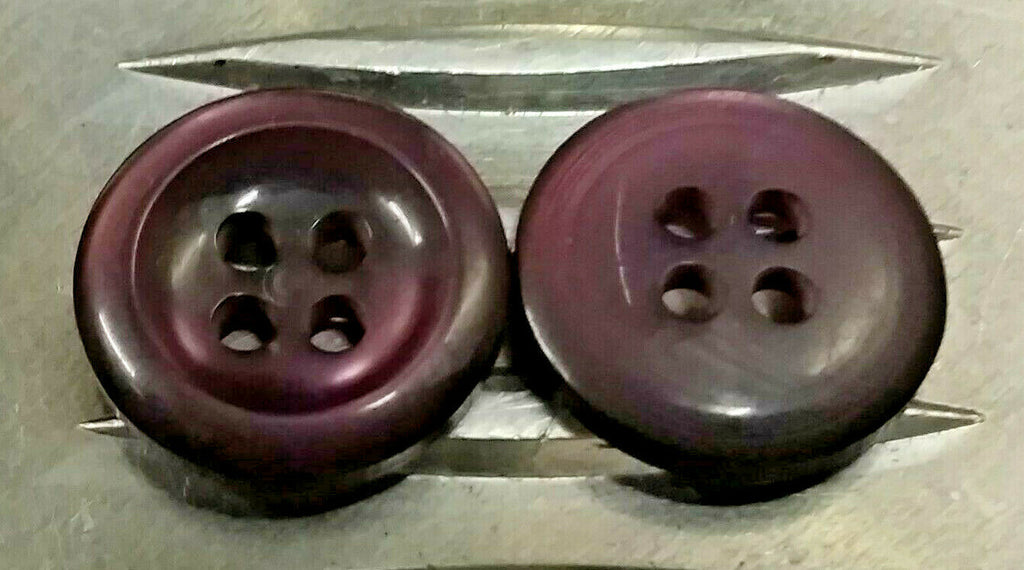 Dress Buttons Purple Pearlescent 4 Hole Vintage M.o.D Old Stock X4 16mm