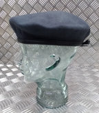 RAF Royal Air Force Beret Knitted Wool Blue Grey With Leather Rim & Badge Eyelets 62cm New