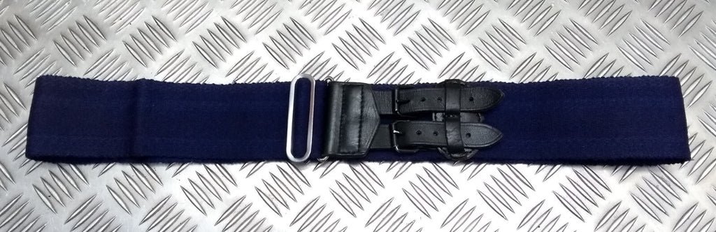 Royal Navy Blue Stable Belt Double Leather Straps & Chrome Slide Adjust Max 34"