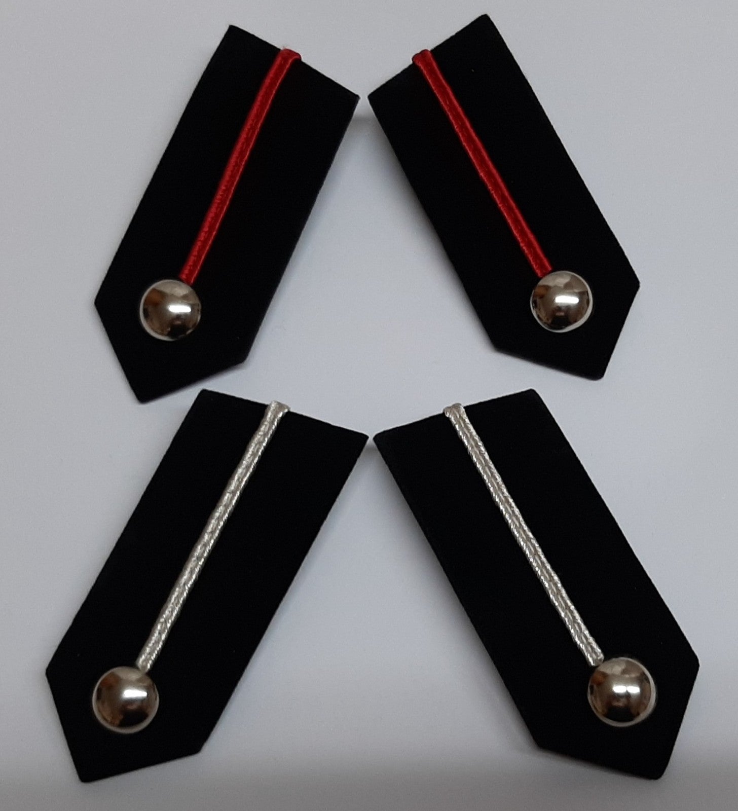 Clip on Gorgets Hand Made in Britain British Army No1 Type Braided Cord Collar Tabs 2 Pairs