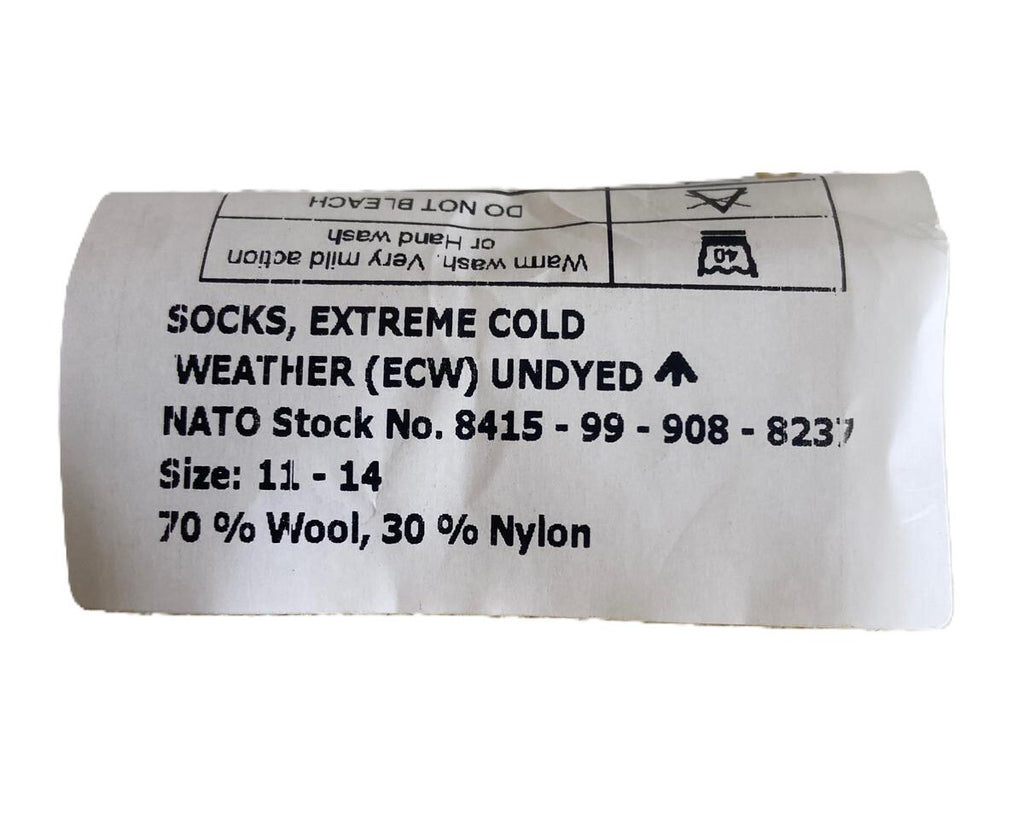 ECW Arctic Socks British Extreme Cold Weather General Service Hosiery - NEW