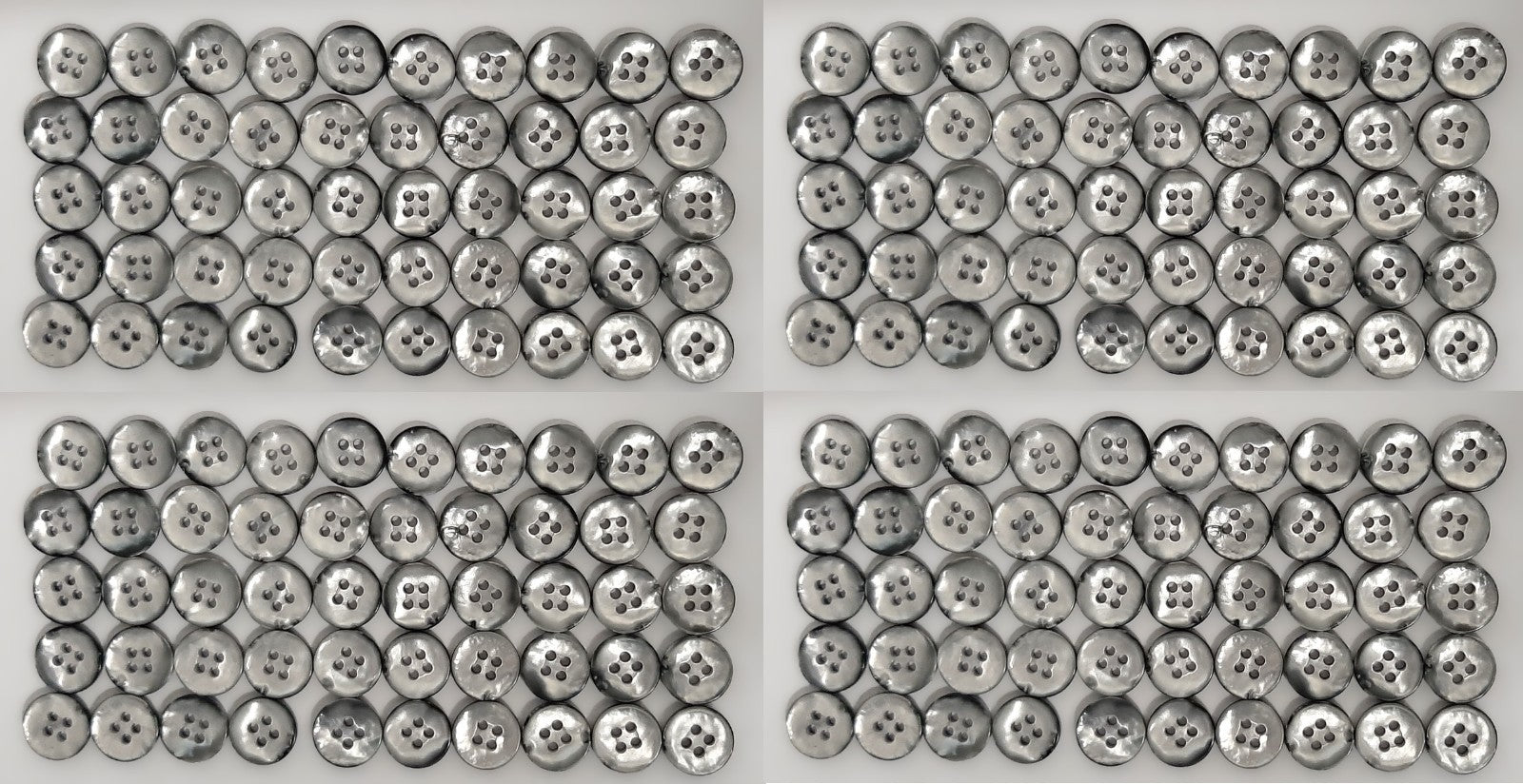 Buttons 200 Vintage 4 Hole Shirt Shank Anchors Pearlesque Old Silver 10.5mm