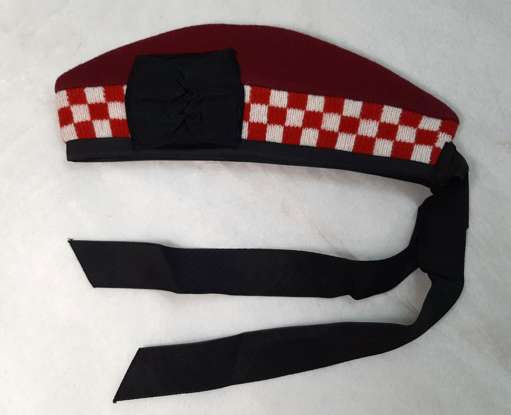 Glengarry Maroon British Army Pattern Scottish Dress Headwear Made in Scotland