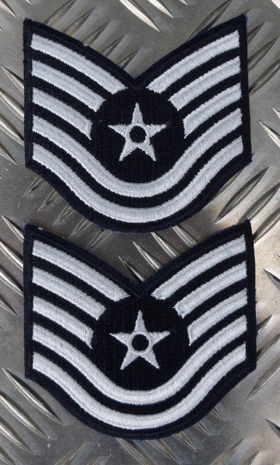 US Air Force Type Technical 3 Bar Chevrons Sew on Badge Patch- New old Stock