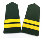 Shoulder Slides Officer Slide On Epaulettes Green With 2 Rank Bars